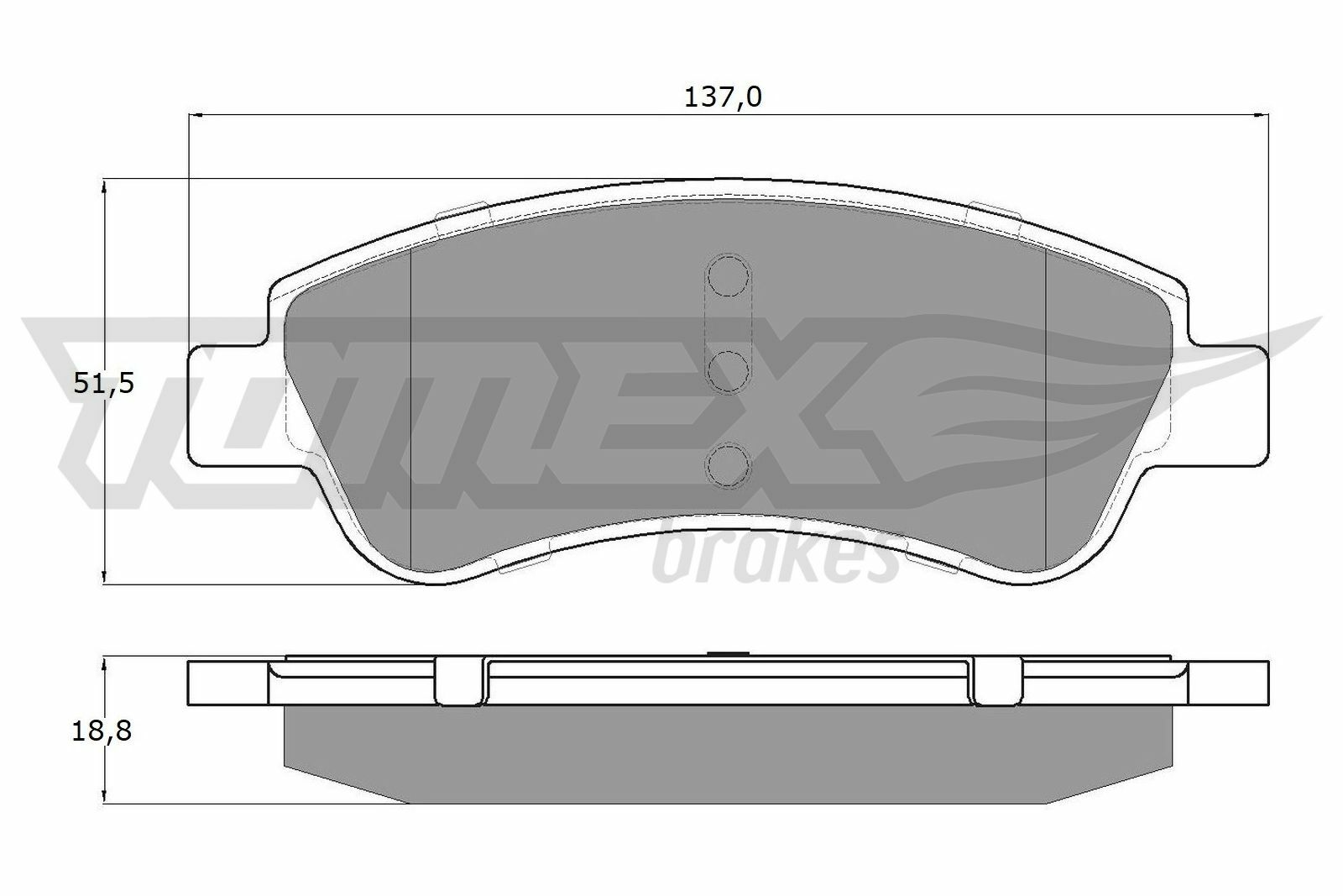 Sada brzdových destiček, kotoučová brzda TOMEX Brakes